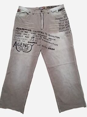 Early 2000s Akademiks Baggy Graphic Utility Jeans